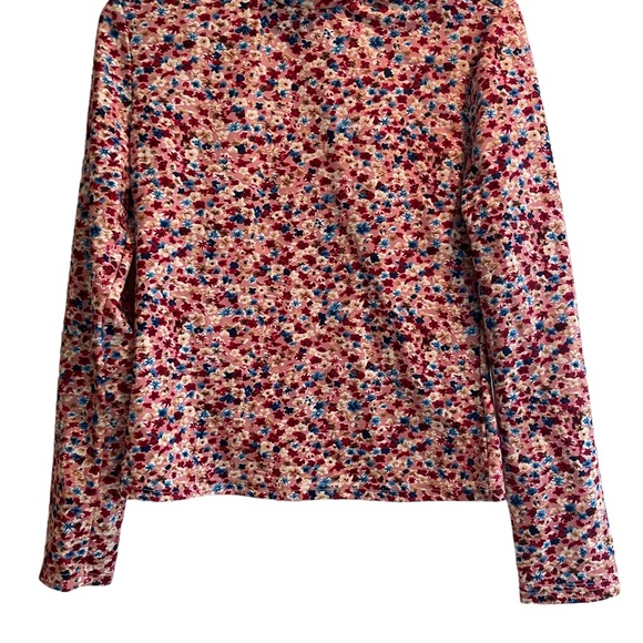 Ladies mock neck large women’s shirt. Pink. Floral - Picture 5 of 5